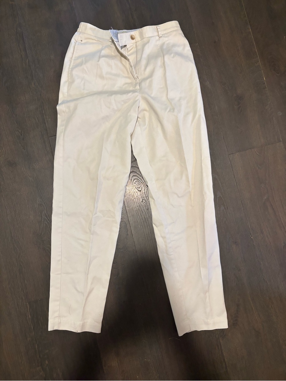 david brooks Cream Cotton Chinos